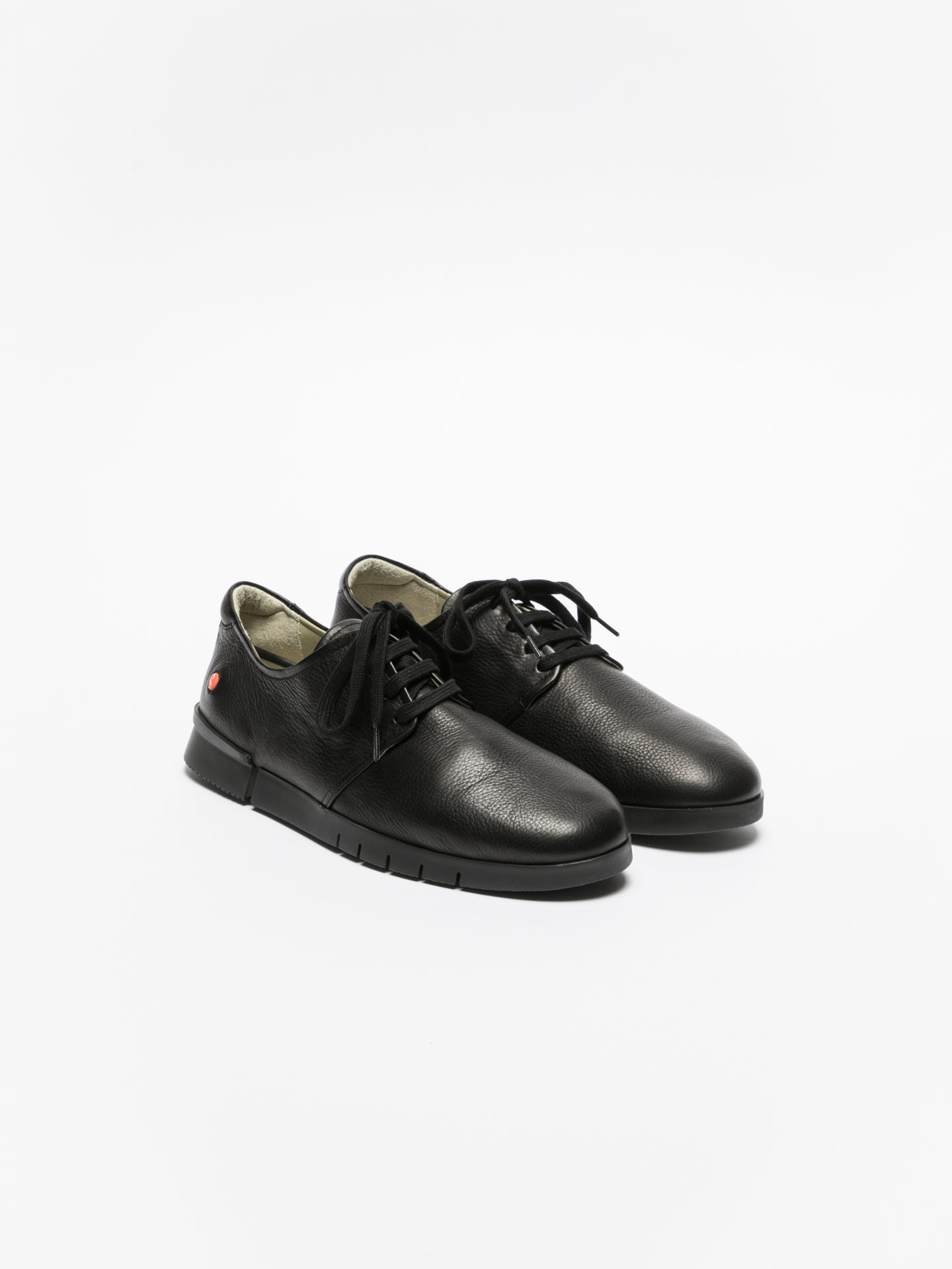 Softinos Matte Black Lace-up Trainers